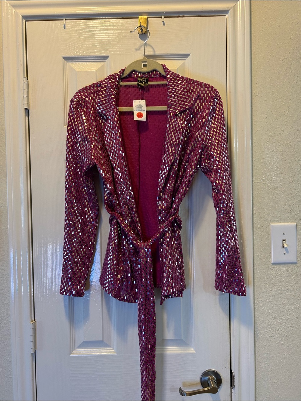 Y2K Fushia Sequin Wrap Jacket